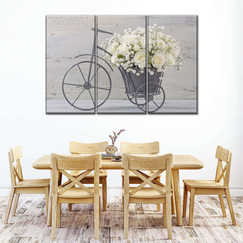 White Rose Bouquet Wall Art