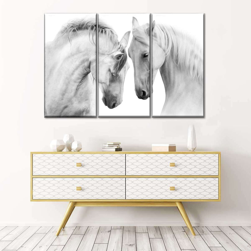 White Horse Couple Wall Art