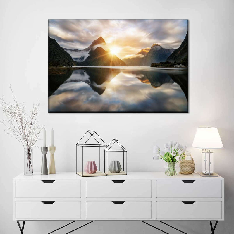 Milford Sound Mountain Sunrise Wall Art