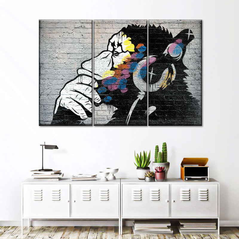 Monkey Wearing Headphones Wall Art