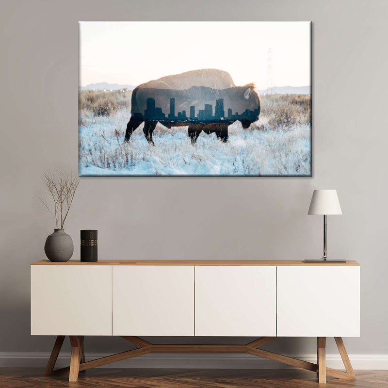 Bison And Skyline Wall Art