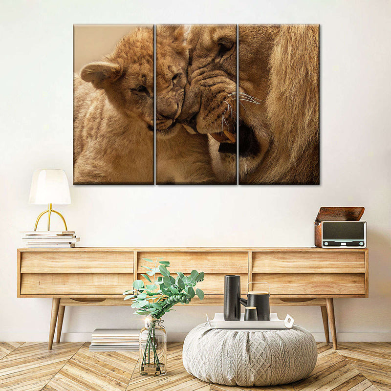 Bonding Lions Wall Art