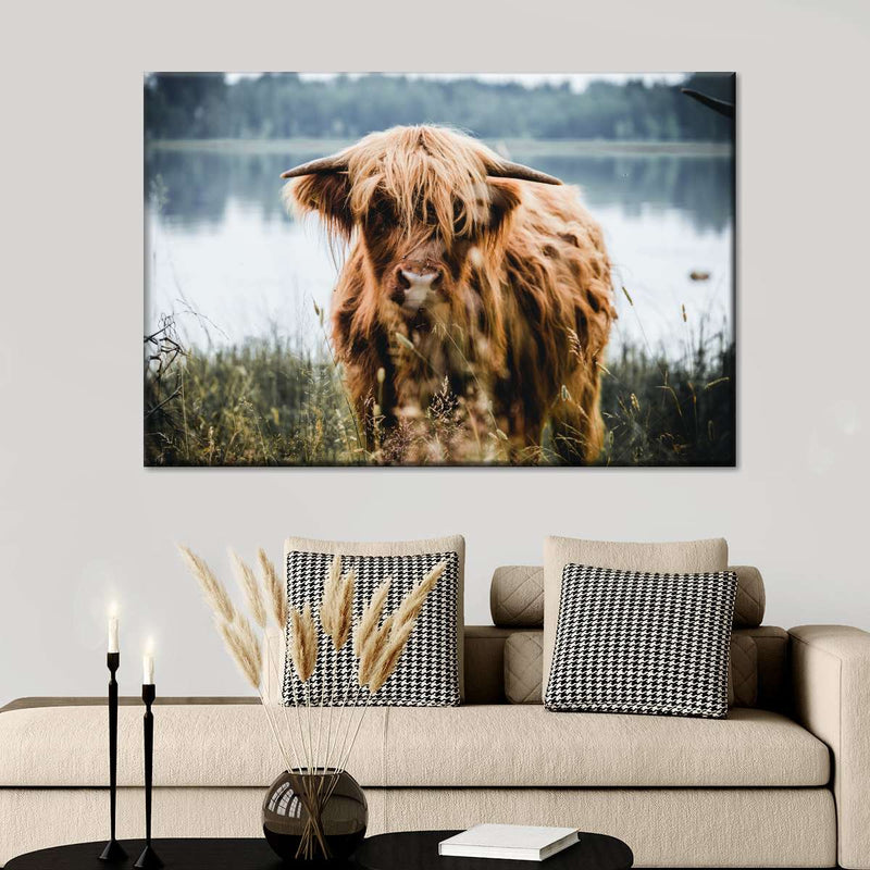 Lakeside Highland Cow Wall Art