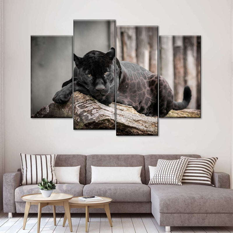 Lounging Black Panther Wall Art