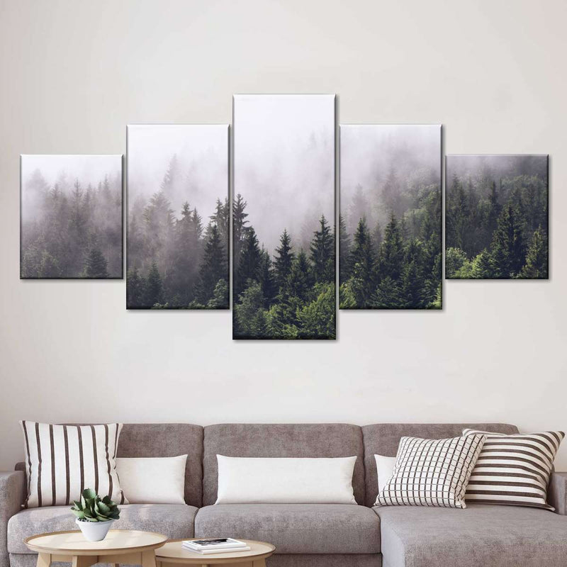 Hazy Pine Forest Wall Art