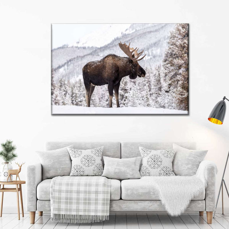 Snowy Moose Wall Art