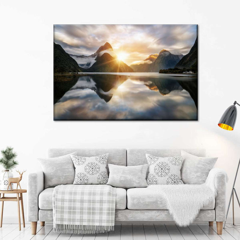 Milford Sound Mountain Sunrise Wall Art