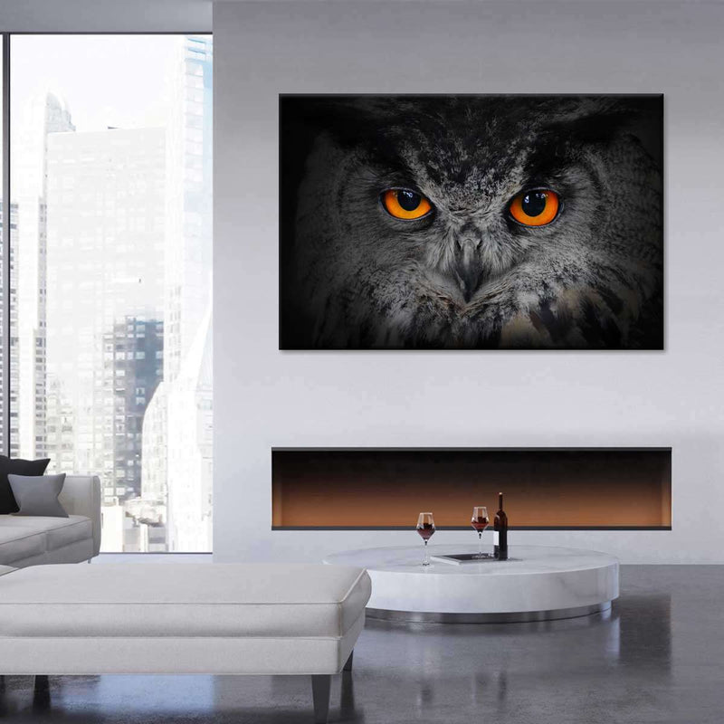 Mesmerizing Gray Owl Wall Art