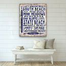 Martha's Vineyard Beaches Sign - Vintage Wood Look Vineyard Arrow Sign