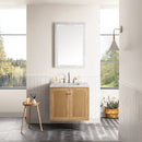 James Martin Laurent 30" Dual Mount Single Bathroom Vanity, Light Natural Oak