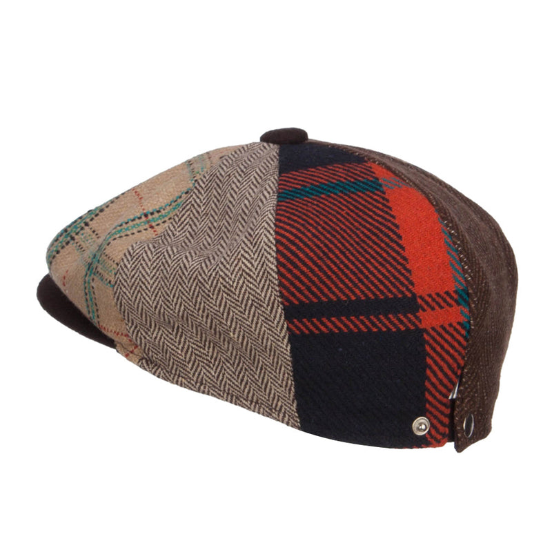 Men's Mix Patchwork Wool 8 Panel Newsboy
