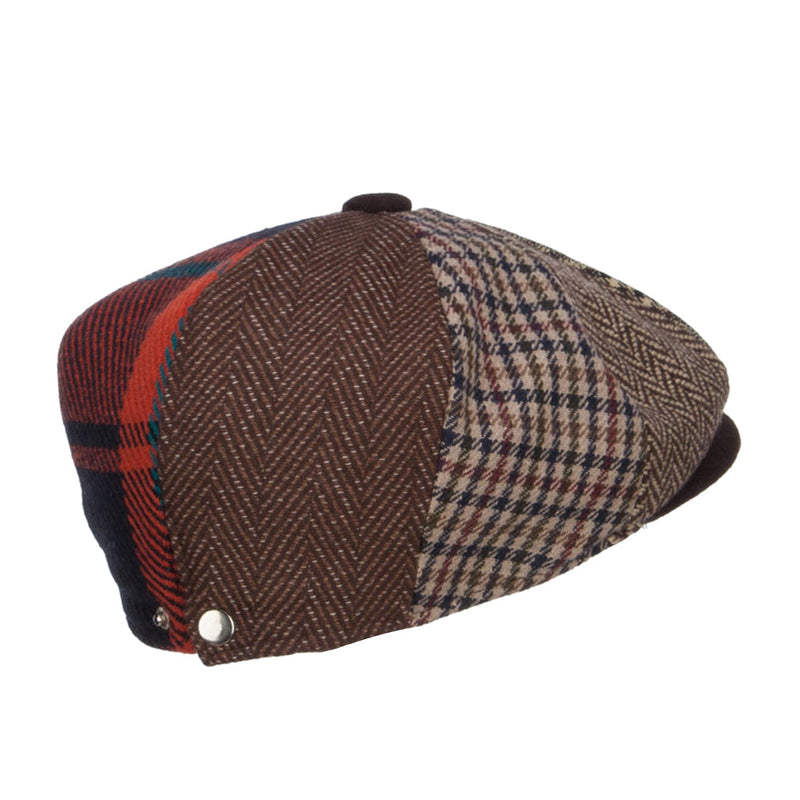 Men's Mix Patchwork Wool 8 Panel Newsboy