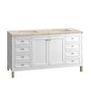 James Martin Chicago 60" Double Bathroom Vanity, Glossy White