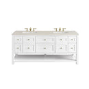James Martin Breckenridge 72" Double Bathroom Vanity, Bright White
