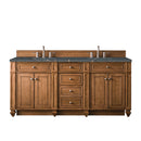 James Martin Bristol 72" Double Bathroom Vanity, Saddle Brown