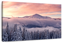 Snowy Mountain At Sunset Wall Art