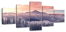Snowy Mountain At Sunset Wall Art