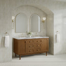 James Martin Laurent 60" Dual Mount Double Bathroom Vanity, Honey Oak