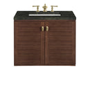 James Martin Amberly 30" Dual Mount Single Bathroom Vanity, Mid-Century Walnut