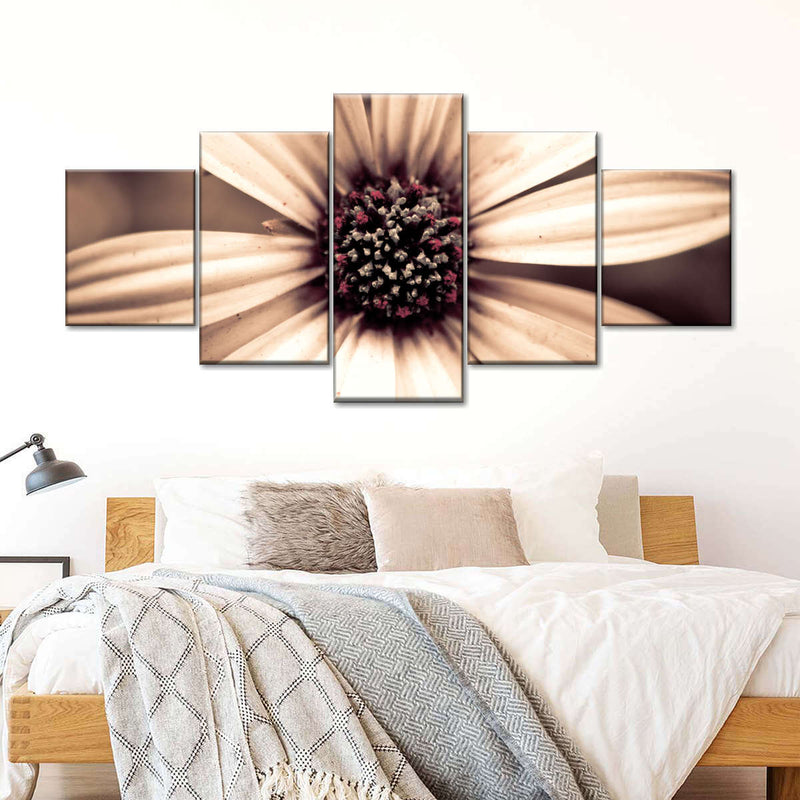 Detailed Sepia Flower Wall Art