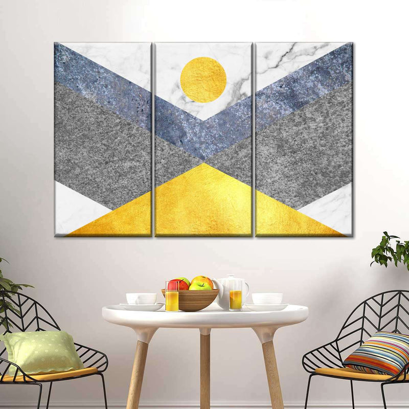 Marble Textured Geometric Wall Art