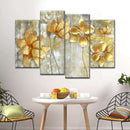 Large Golden Flowers Wall Art