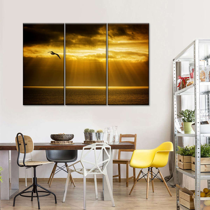 Golden Ocean Sky Wall Art