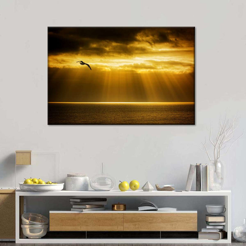 Golden Ocean Sky Wall Art