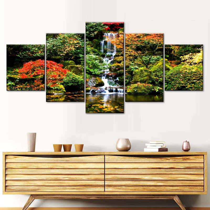 Mesmerizing Japanese Waterfall Wall Art