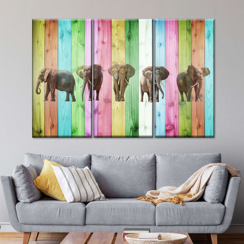 Color Stripe Elephants