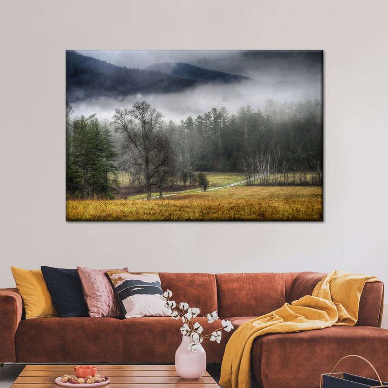 Cades Cove Fields Mist Wall Art