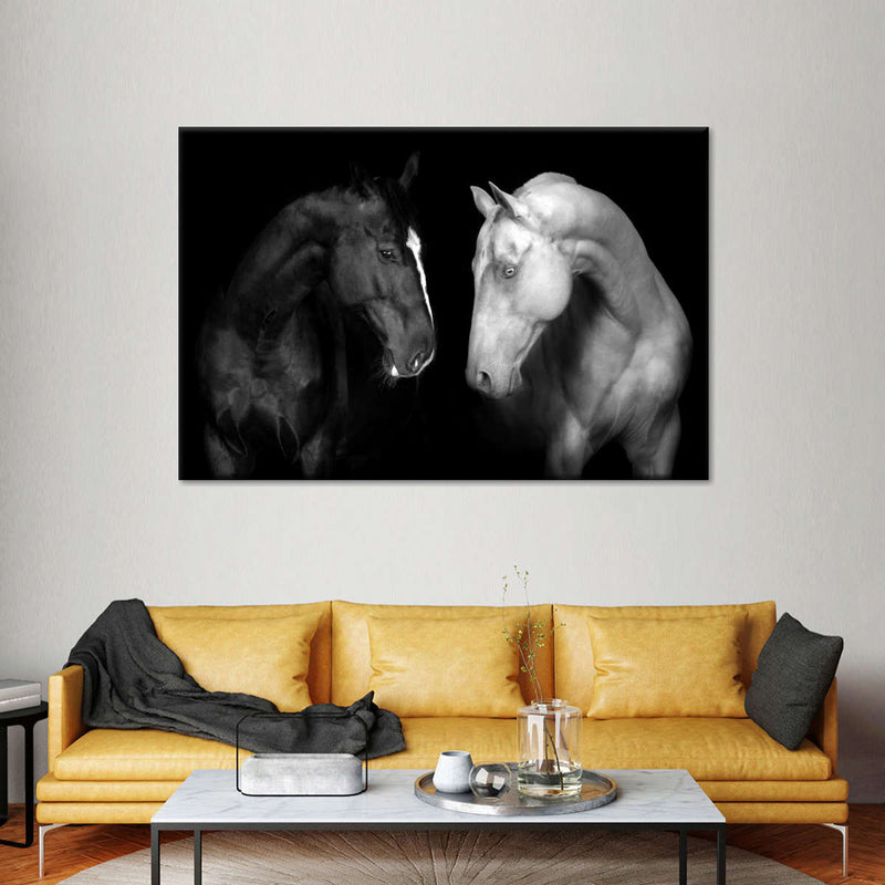 Monochromatic Horses Wall Art