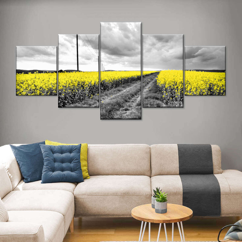 Pop Yellow Flower Field Wall Art