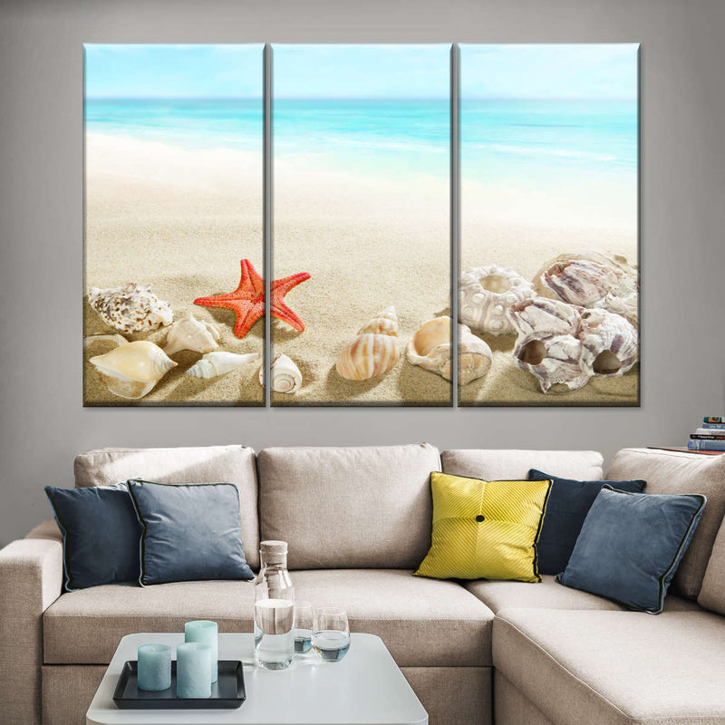 Seashells At The Beach Wall Art