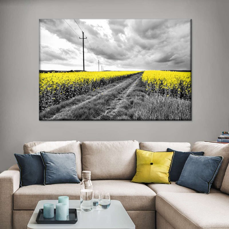 Pop Yellow Flower Field Wall Art