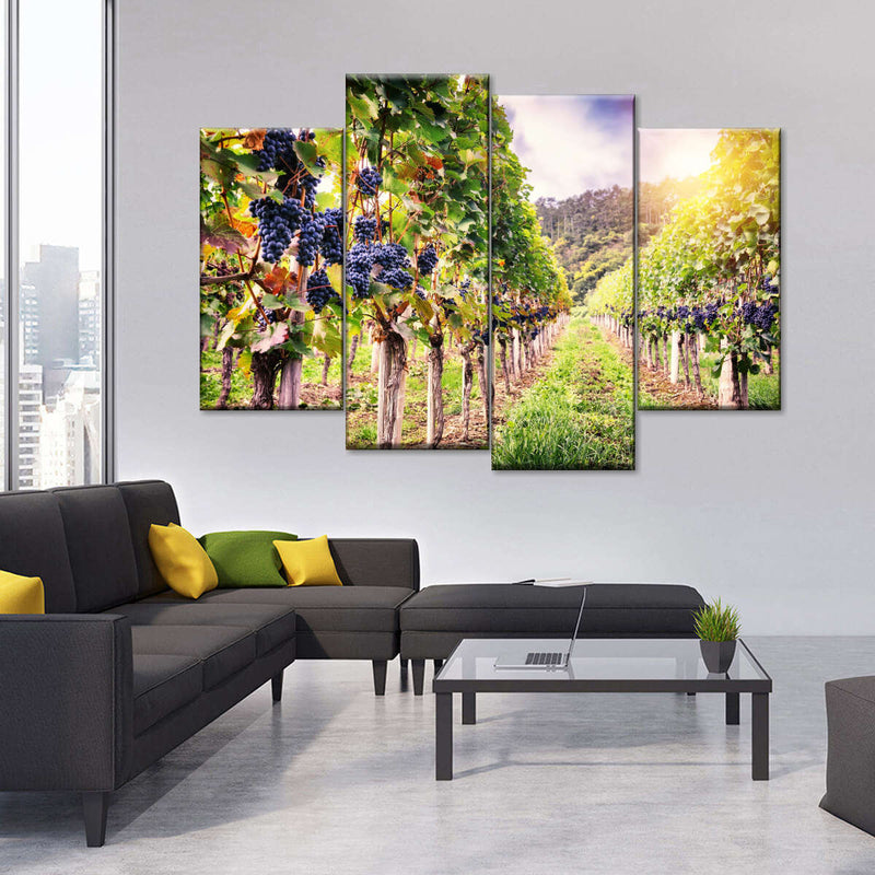 Autumn Vineyard Landscape Wall Art