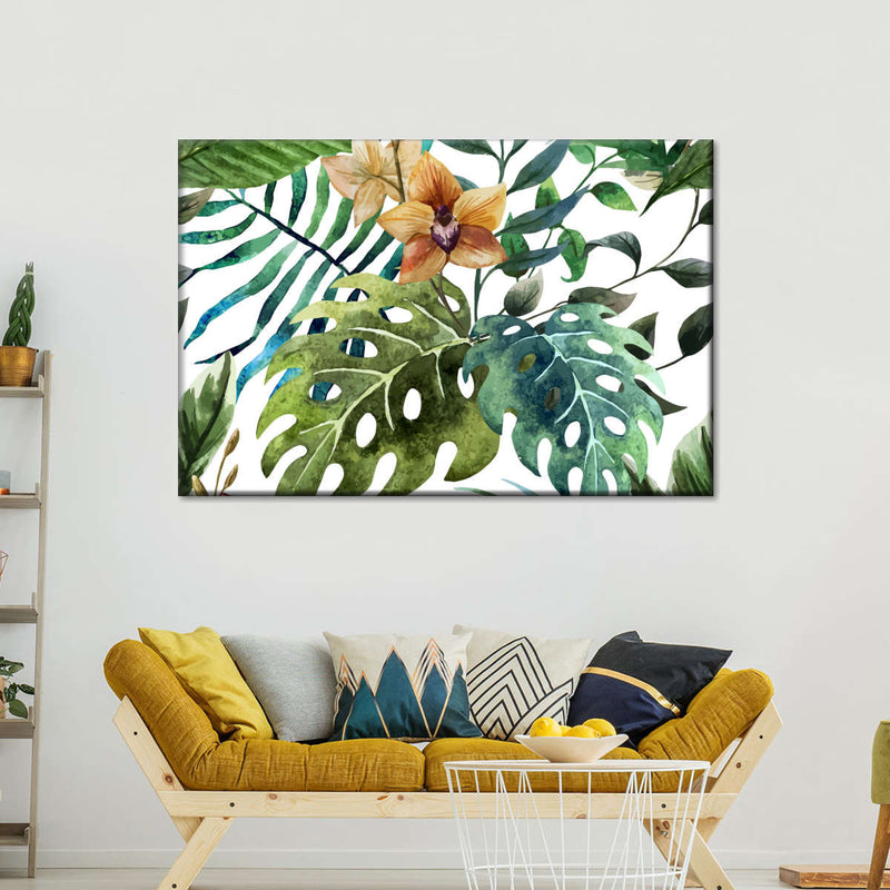 Wild Monstera Leaves Wall Art