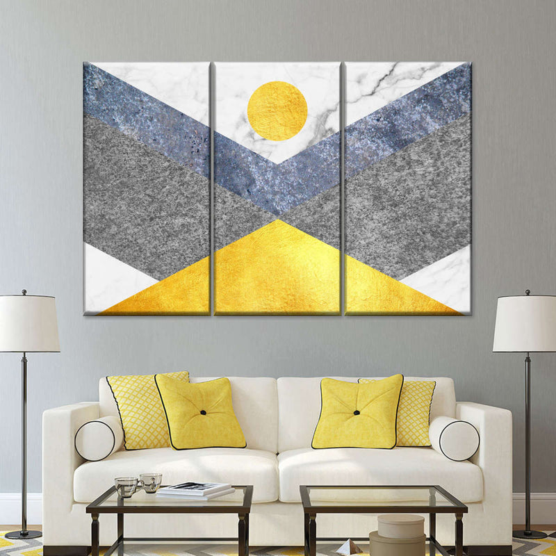 Marble Textured Geometric Wall Art