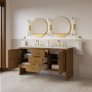 James Martin Hudson 60" Double Bathroom Vanity, Honey Oak
