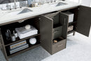 James Martin Metropolitan 72" Dual Mount Double Bathroom Vanity, Silver Oak