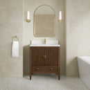 James Martin Myrrin 30" Single Bathroom Vanity, Mid-Century Walnut