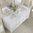 James Martin Myrrin 60" Double Bathroom Vanity, Bright White
