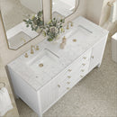 James Martin Myrrin 60" Double Bathroom Vanity, Bright White