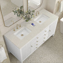 James Martin Myrrin 60" Double Bathroom Vanity, Bright White