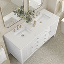 James Martin Myrrin 60" Double Bathroom Vanity, Bright White
