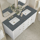 James Martin Myrrin 60" Double Bathroom Vanity, Bright White