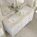 James Martin Myrrin 60" Double Bathroom Vanity, Bright White