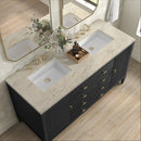 James Martin Myrrin 60" Double Bathroom Vanity, Carbon Oak