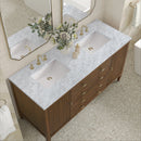 James Martin Myrrin 60" Double Bathroom Vanity, Mid-Century Walnut