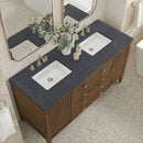 James Martin Myrrin 60" Double Bathroom Vanity, Mid-Century Walnut